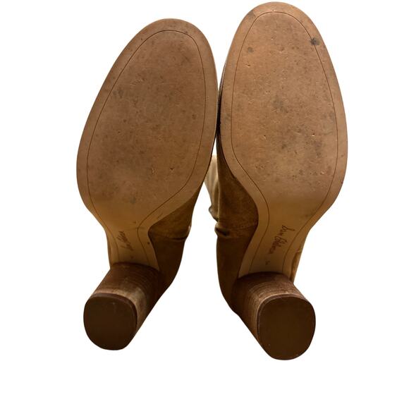 Sam Edelman leather suede Camellia Boots 8M 3.5” high heel round toe tall - Picture 3 of 6